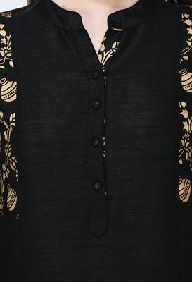 Black printed art silk combo-kurtis 5