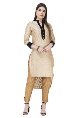 Light-gold printed art silk combo-kurtis 1