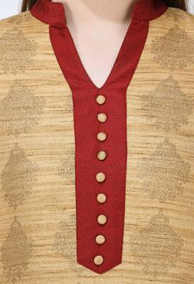 Antique-gold printed art silk combo-kurtis 5