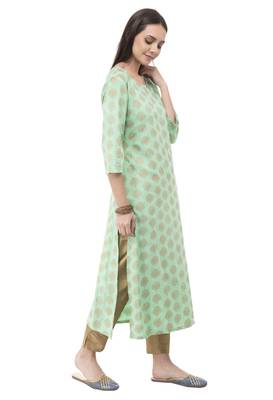Green printed rayon combo-kurtis 3
