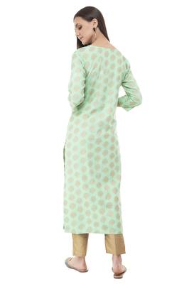Green printed rayon combo-kurtis 4