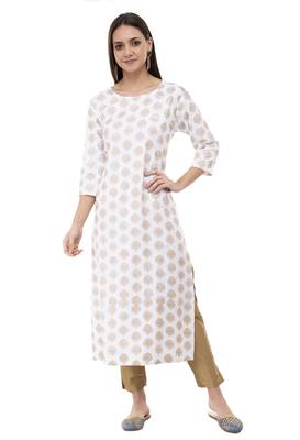 White printed rayon combo-kurtis 1