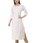 White printed rayon combo-kurtis