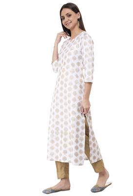 White printed rayon combo-kurtis 2
