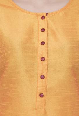 Dark-antique-gold plain art silk combo-kurtis 4