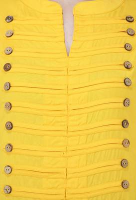 Yellow plain rayon long-kurtis 5