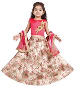 Beige lace silk stitched lehenga