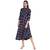 Navy blue printed rayon kurta