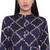Navy blue printed rayon kurta