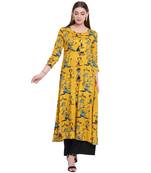 Yellow printed rayon kurtas