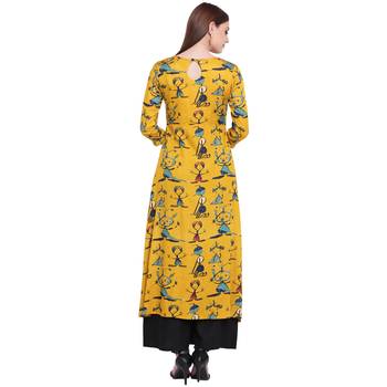 Yellow printed rayon kurtas 2
