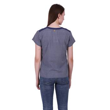 Blue Printed Cotton Top 4