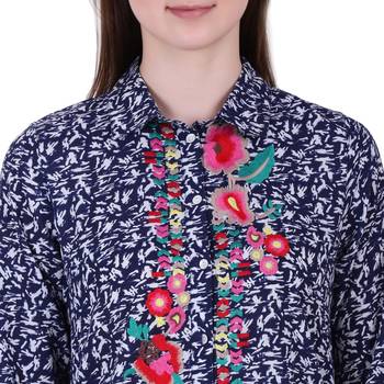 Blue Printed Cotton Ethnic Kurti 5