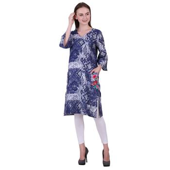 Multicolor Printed Cotton Ethnic Kurti 1