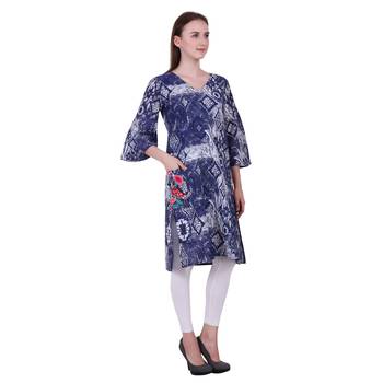 Multicolor Printed Cotton Ethnic Kurti 4