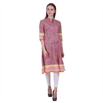 Multicolor Printed Cotton Ethnic Kurti 1