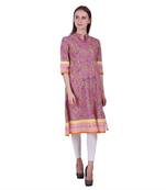 Multicolor Printed Cotton Ethnic Kurti