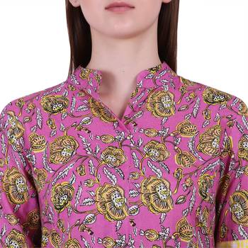 Multicolor Printed Cotton Ethnic Kurti 5