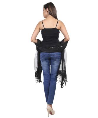 Black Self Designz Tissue Dupatta with Mirror Work 3
