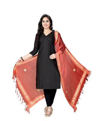 Peach  Self Designz Tissue Dupatta with Gota Patti Work 2