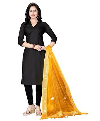 mustard  Self Designz Tissue Dupatta with Gota Patti Work 2
