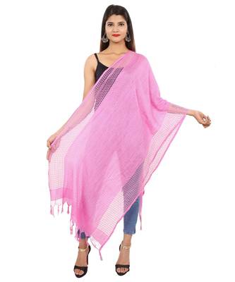 Pink  Self Designz Silk Dupatta 1