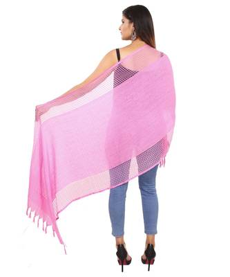 Pink  Self Designz Silk Dupatta 2