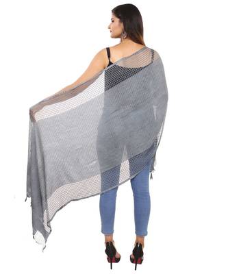 Grey  Self Designz Silk Dupatta 2
