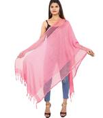 Peach  Self Designz Silk Dupatta