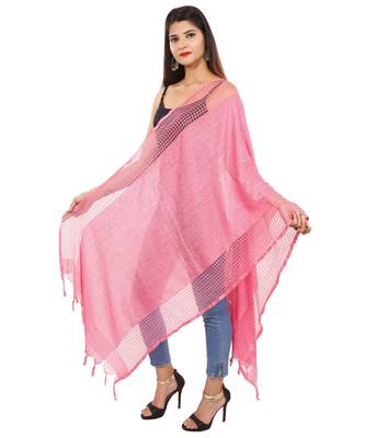 Peach  Self Designz Silk Dupatta 3
