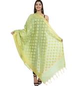 green Banarasi Silk Booti & Jaal Dupatta