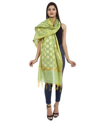green Banarasi Silk Booti & Jaal Dupatta 3