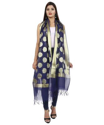 blue Banarasi Silk Booti & Jaal Dupatta 3