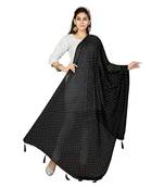 Black  Chiffon Golden Mukesh Work Dupatta