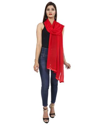 red Chiffon Moti Work Dupatta 1