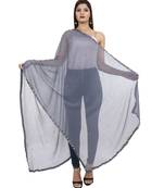 grey  Chiffon Moti Work Dupatta