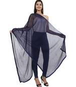 blue Chiffon Moti Work Dupatta