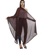 brown Chiffon Moti Work Dupatta