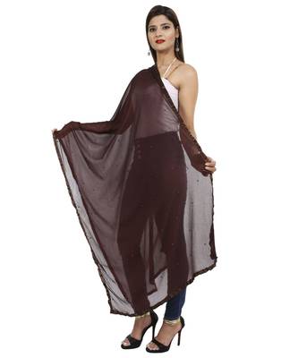 brown Chiffon Moti Work Dupatta 2