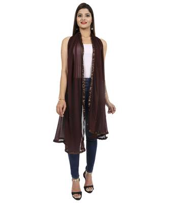 brown Chiffon Moti Work Dupatta 3