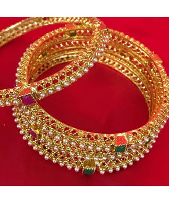 Gold   beaded jewellery bangles 3