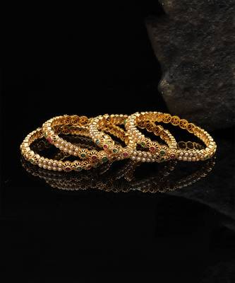 Gold   beaded jewellery bangles 2