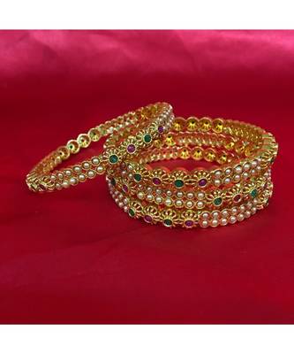 Gold   beaded jewellery bangles 3