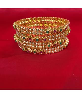 Gold   beaded jewellery bangles 4