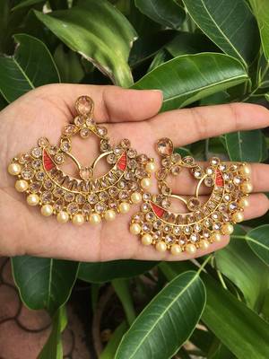 Gold Stone Chandbali 4