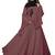 Justkartit Women'S Peach Color Outdoor Wear Plain Nida Umbrella Abaya Burka With Chiffon Hijab 