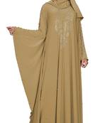 Justkartit Women'S  Kaftan Style Beads Work Umbrella Lycra Abaya Burqa With Hijab