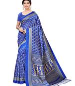 Multicolor Printed Poly Silk Saree With Blouse