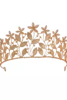 Gold Alloy Rhodium Plated American Diamond Floral Tiara