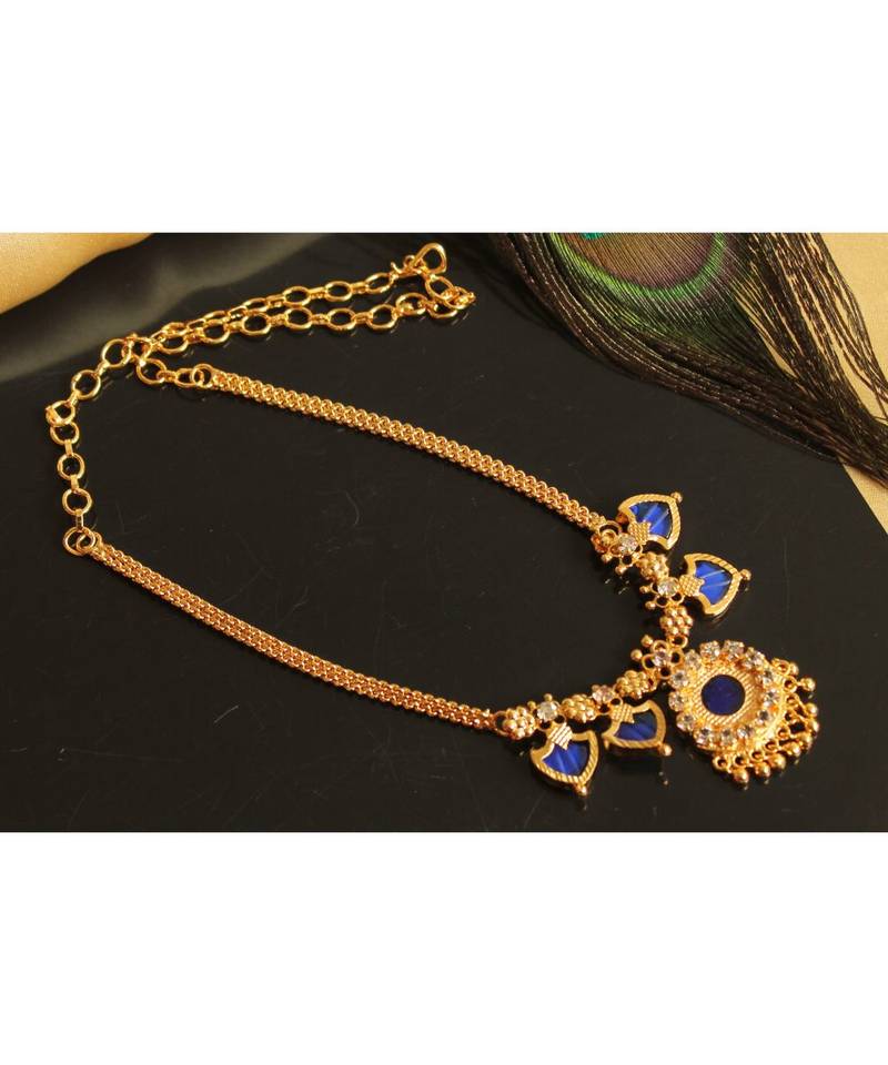 Beautiful Blue PALAKKA Designer Necklace - Necklaces by DREAMJWELL